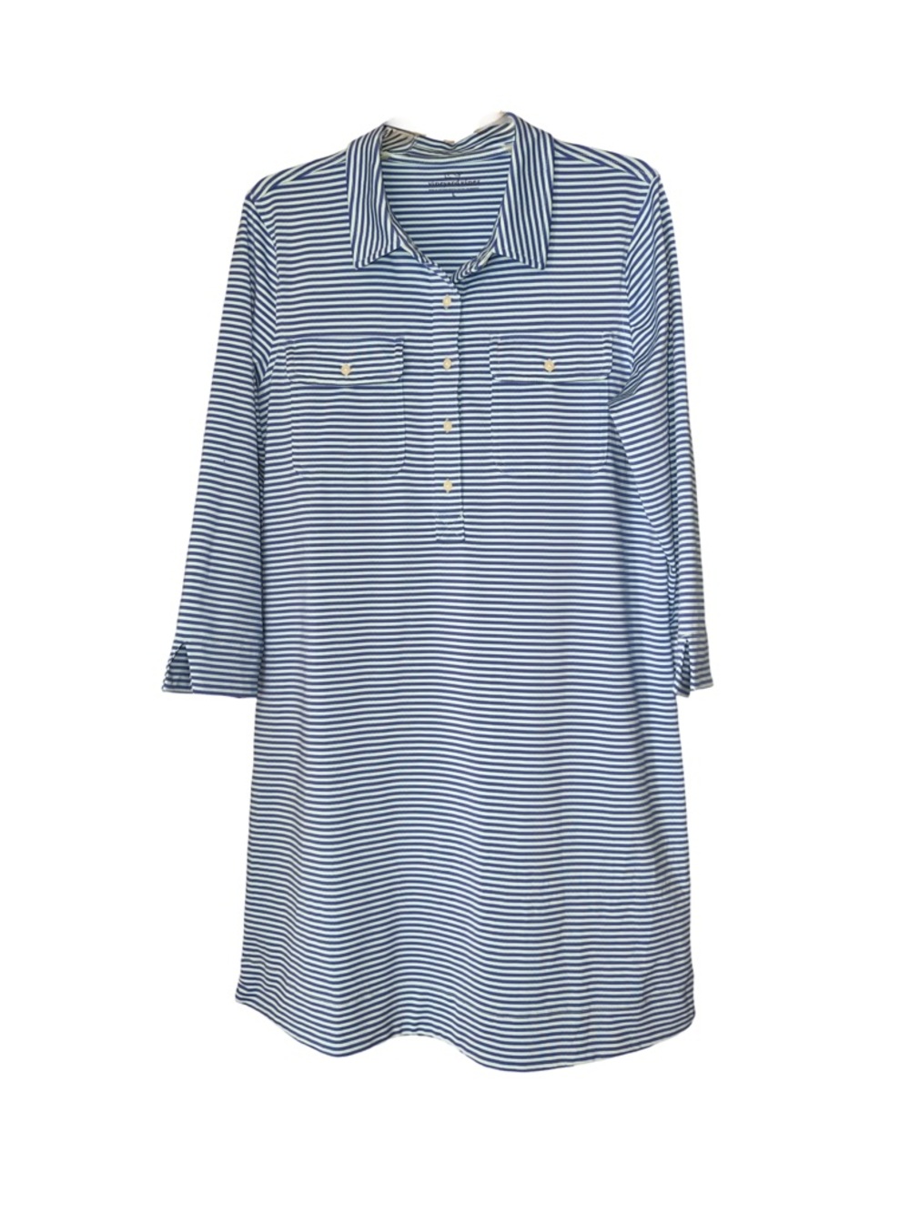 Vineyard Vines Margo Striped Shirt Dress Blue Stripe Size Large Preppy Coastal
